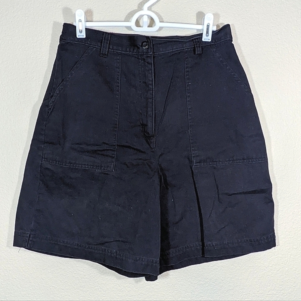 Black Cotton Casual Shorts